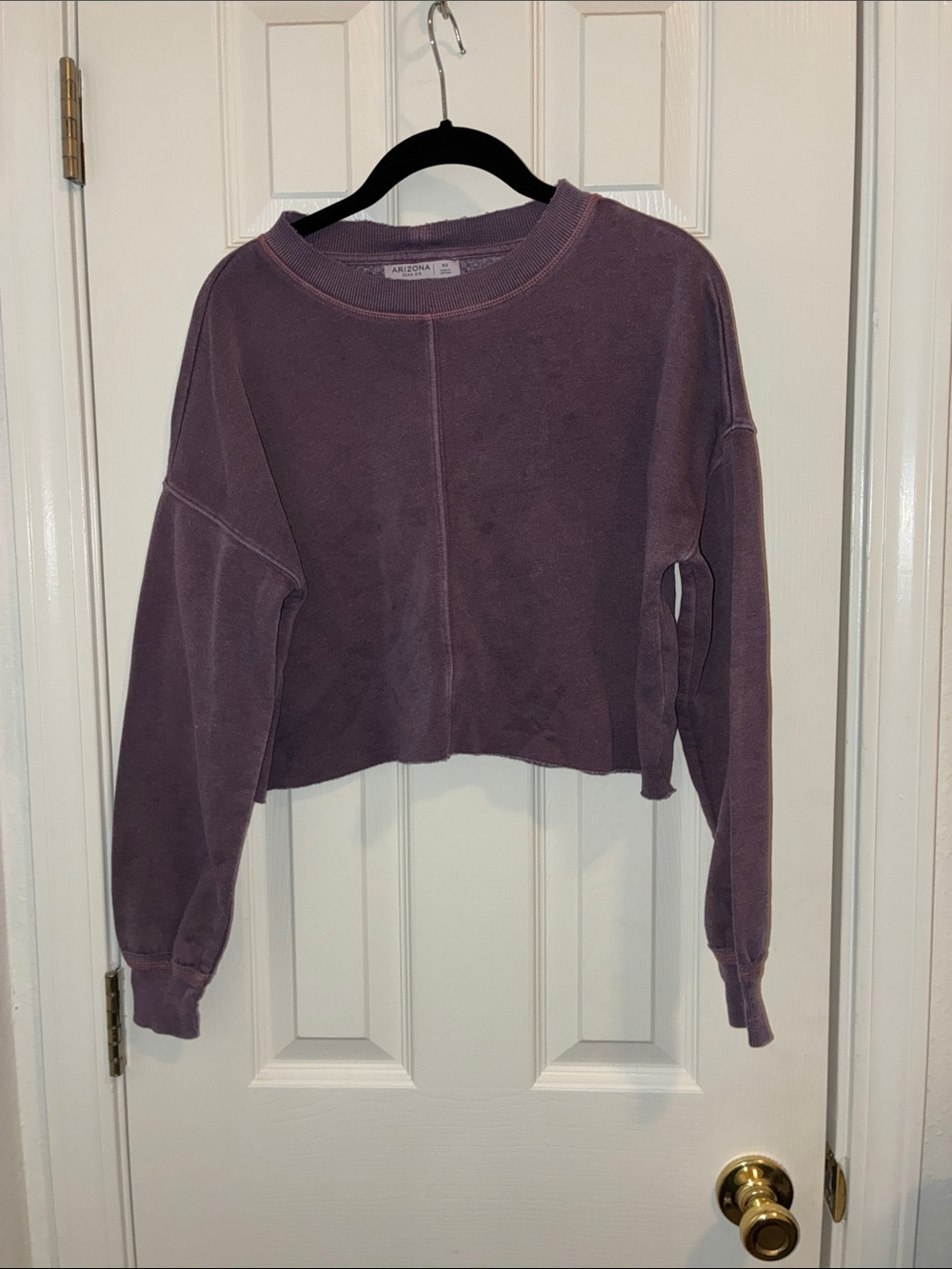Arizona Jean Company Cropped purple dyed Pullover Sweatshirt